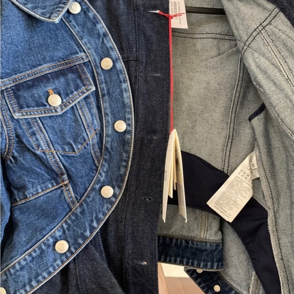 NWT ALEXANDER MCQUEEN LAYERED PEPLUM DENIM TROMPE L'OEIL JEAN JACKET IT 44 US 8 - Picture 8 of 12